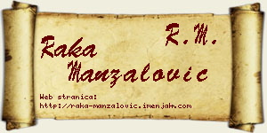 Raka Manzalović vizit kartica